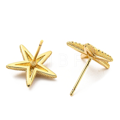 Rack Plating Brass Starfish Stud Earring KK-C026-07G-1