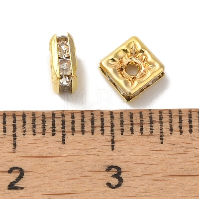 Brass Rhinestone Spacer Beads X-RSB071NF-01G-1