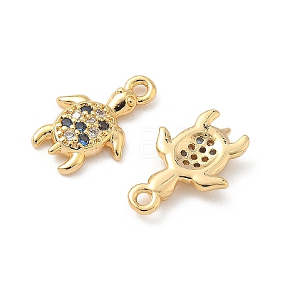Brass Micro Pave Cubic Zirconia Charms KK-C099-01K-G-1