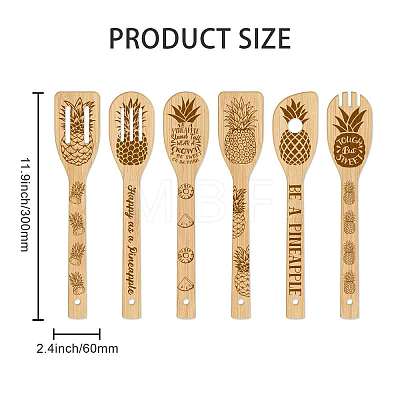 6Pcs Bamboo Spoons & Knifes & Forks AJEW-WH0411-002-1