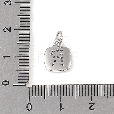 Rack Plating Brass Micro Pave CLear Cubic Zirconia Charms KK-E110-14P-R-1