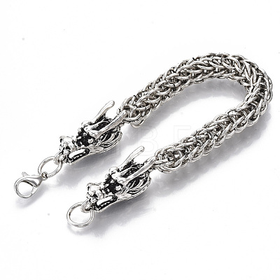 Men's Alloy Wheat Chain Bracelets BJEW-T014-09AS-1