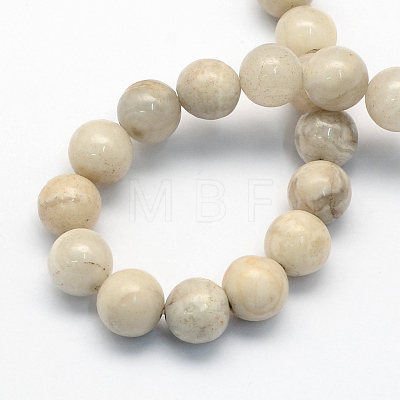 Natural Agate Round Beads Strands G-S154-8mm-1