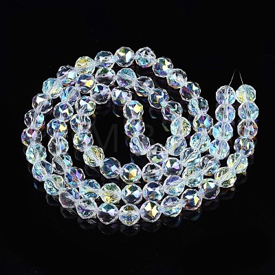 Electroplate Transparent Glass Beads Strands EGLA-N002-18A-B01-1