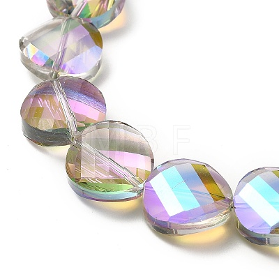 Transparent Electroplate Glass Beads Strands EGLA-E030-01G-01-1