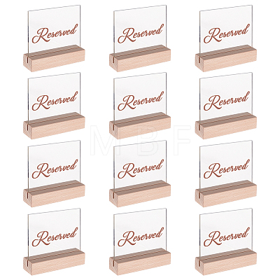 1 Set 12Pcs Transparent Acrylic Guest Reservation Table Number DIY-GO0003-16-1