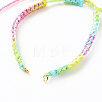 Adjustable Segment Dyed Polyester Thread Braided Beaded Bracelet Making AJEW-JB00790-03-1