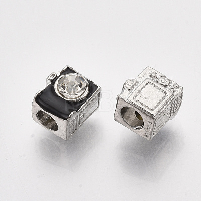 Platinum Plated Alloy European Beads MPDL-S067-34-1