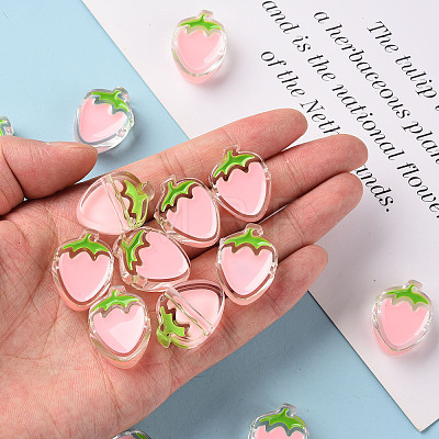Transparent Enamel Acrylic Beads X1-TACR-S155-003E-1
