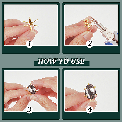 8Pcs 4 Styles Brass Adjustable Ring Findings KK-NB0004-36-1