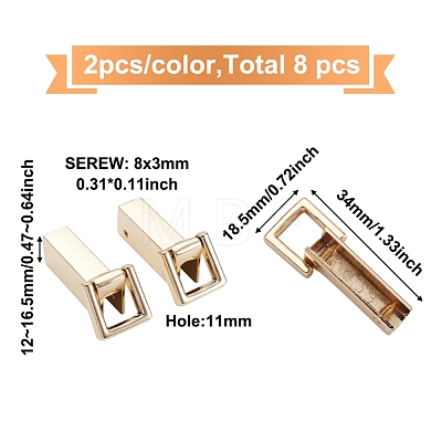 Givenny-EU 4 Set 4 Colors Zinc Alloy Bag Lock Catch Clasps FIND-GN0001-27-1