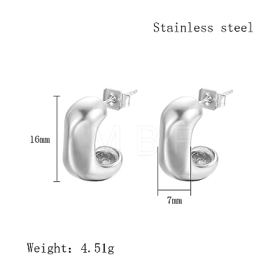 304 Stainless Steel Stud Earrings WI7669-2-1