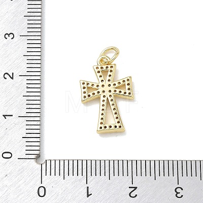 Easter Religion Brass Micro Pave Clear Cubic Zirconia Pendants KK-T085-18F-G-1