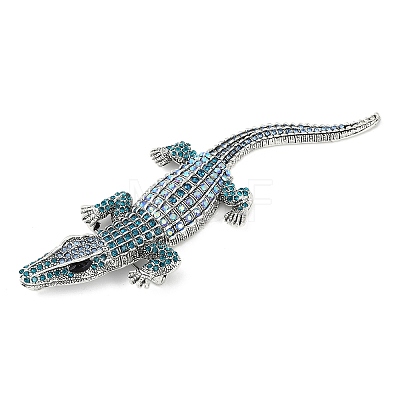 Alloy Rhinestones Alligator Brooches JEWB-S022-07C-1