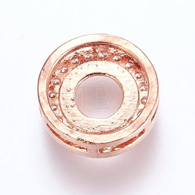 Brass Micro Pave Cubic Zirconia Cabochon Connector Open Back Settings ZIRC-G116-20RG-1