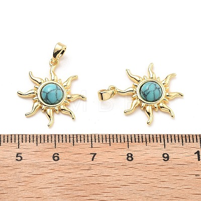 Synthetic Turquoise Pendants KK-B129-14G-02-1