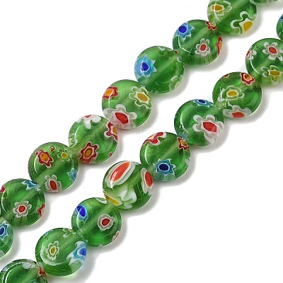 Handmade Millefiori Lampwork Beads Strands LAMP-G166-17A-02-1