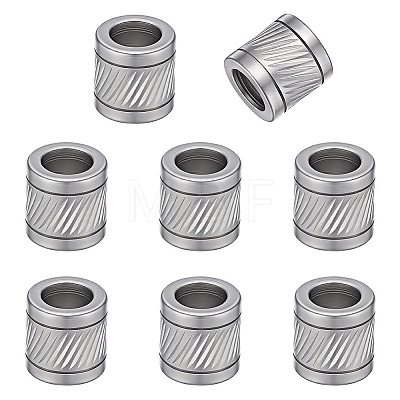 8Pcs 304 Stainless Steel Glazed European Beads STAS-UN0065-07P-1