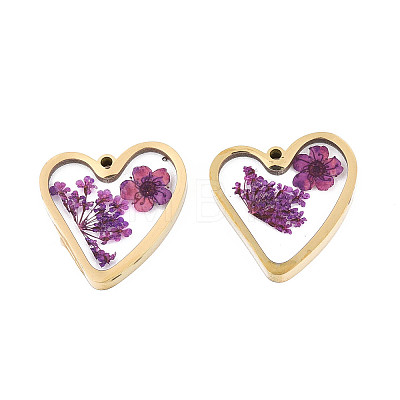 304 Stainless Steel Epoxy Resin Pendants STAS-T072-24-1