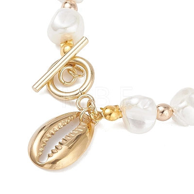 Electroplate Shell Pearl & Non-magnetic Synthetic Hematite Beaded Bracelets for Women BJEW-JB12891-1
