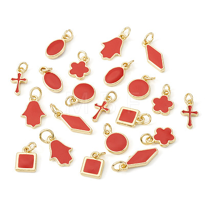 21Pcs 7 Styles Brass Enamel Charms KK-TA0003-19D-1