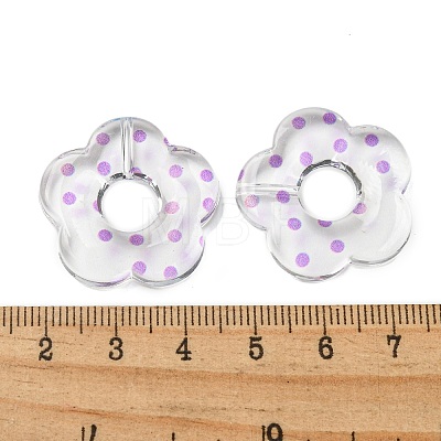 Transparent Printed Acrylic Beads OACR-H124-05B-06-1