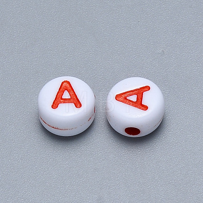 Craft Acrylic Horizontal Hole Letter Beads SACR-S201-11A-1