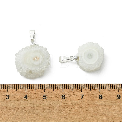 Natural Sunflower Druzy Agate  Pendants PALLOY-JF05396-1