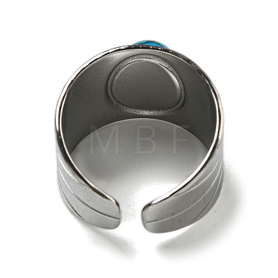 304 Stainless Steel Open Cuff Rings STAS-Z060-16P-1