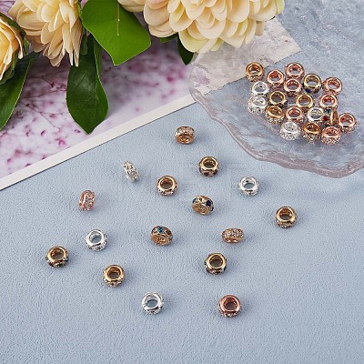 40Pcs 4 Colors Brass Spacer Beads JX115A-1