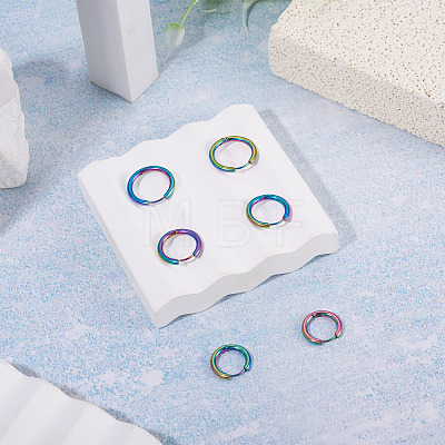 6Pcs 3 Styles 202 Stainless Steel Huggie Hoop Earrings EJEW-TAD0001-01-1