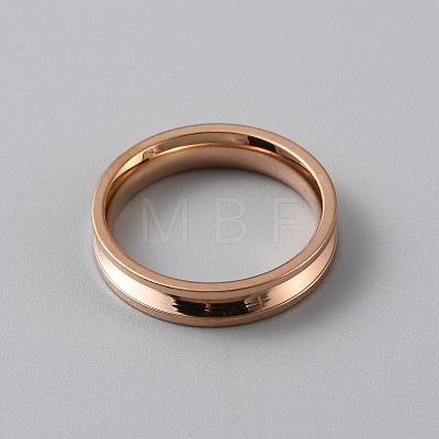 Titanium Steel Grooved Finger Ring Settings RJEW-WH0012-11A-1