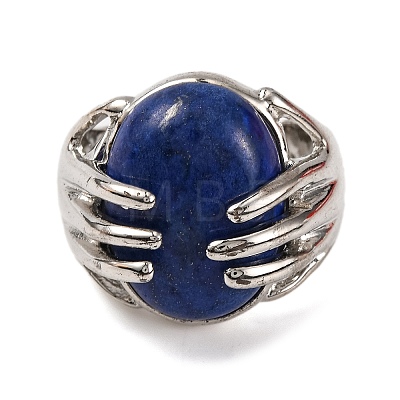 Oval Natural Lapis Lazuli Finger Ring G-Q184-06E-P-1