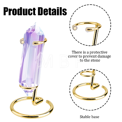 6Pcs Alloy Crystal Sphere Display Stands DJEW-DC0001-23G-1