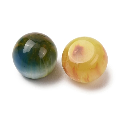 Two Tone Resin & Glitter Powder Cabochons RESI-K033-09-1
