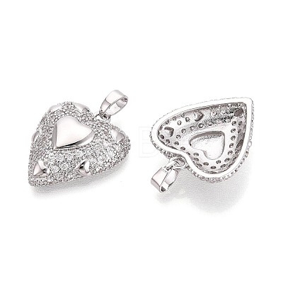 Brass Micro Pave Cubic Zirconia Pendants KK-T073-40P-1