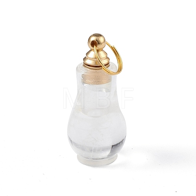 Natural Quartz Crystal Openable Perfume Bottle Pendants G-H284-01B-G-1