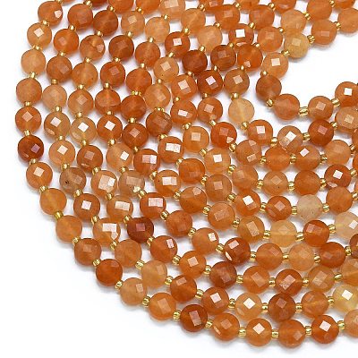 Natural Red Aventurine Beads Strands G-K389-B48-01-1