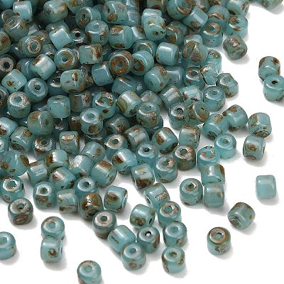 Picasso Glass Cylinder Seed Beads GLAA-C044-01D-1