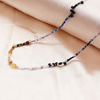 Vintage Round Glass Seed Beaded Necklaces for Women KY5585-1-1