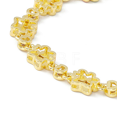 Brass Micro Pave Cubic Zirconia Chain Bracelets BJEW-P288-02G-1