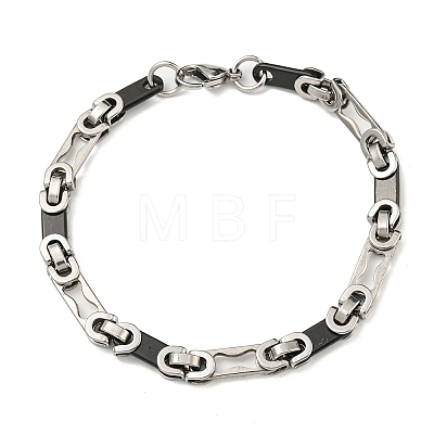 Two Tone 304 Stainless Steel Oval Link Chain Bracelet BJEW-B078-44BP-1