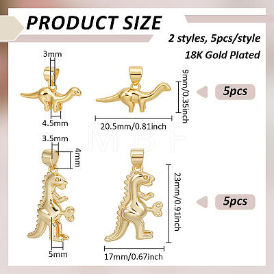 10Pcs 2 Styles Brass Charms KK-BC0014-85-1