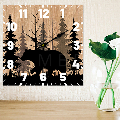 MDF Printed Wall Clock HJEW-WH0059-004-1