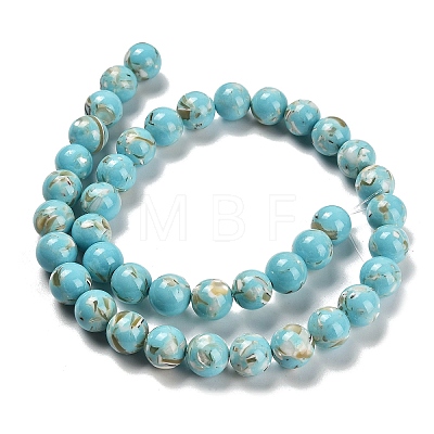 Assembled Synthetic Stone and Trochus Shell Beads Strands G-B128-08D-06-1