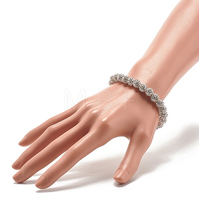 Crystal Rhinestone Ball Beaded Stretch Bracelet for Women BJEW-JB07698-1