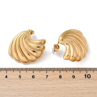 304 Stainless Steel Sea Wave Stud Earrings EJEW-M073-07G-01-1