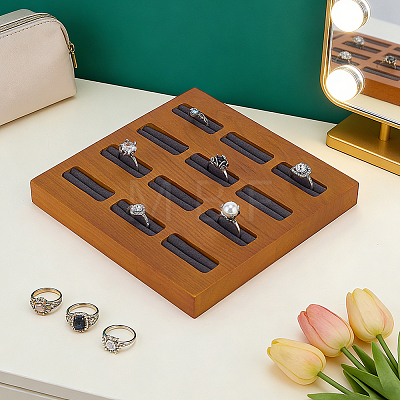 Wood & PE Ring Organizer Display Trays ODIS-WH0025-345-1
