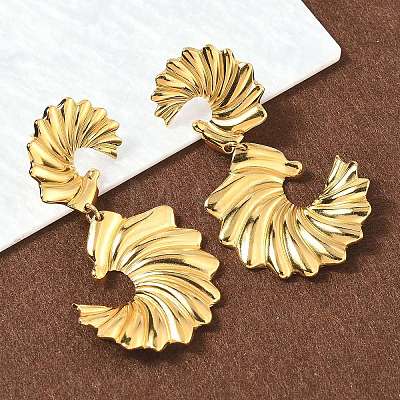 304 Stainless Steel Dangle Stud Earrings EJEW-H159-02G-1
