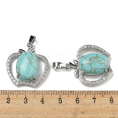 Synthetic Turquoise with Clear Cubic Zirconia Pendants G-G133-03P-22-1